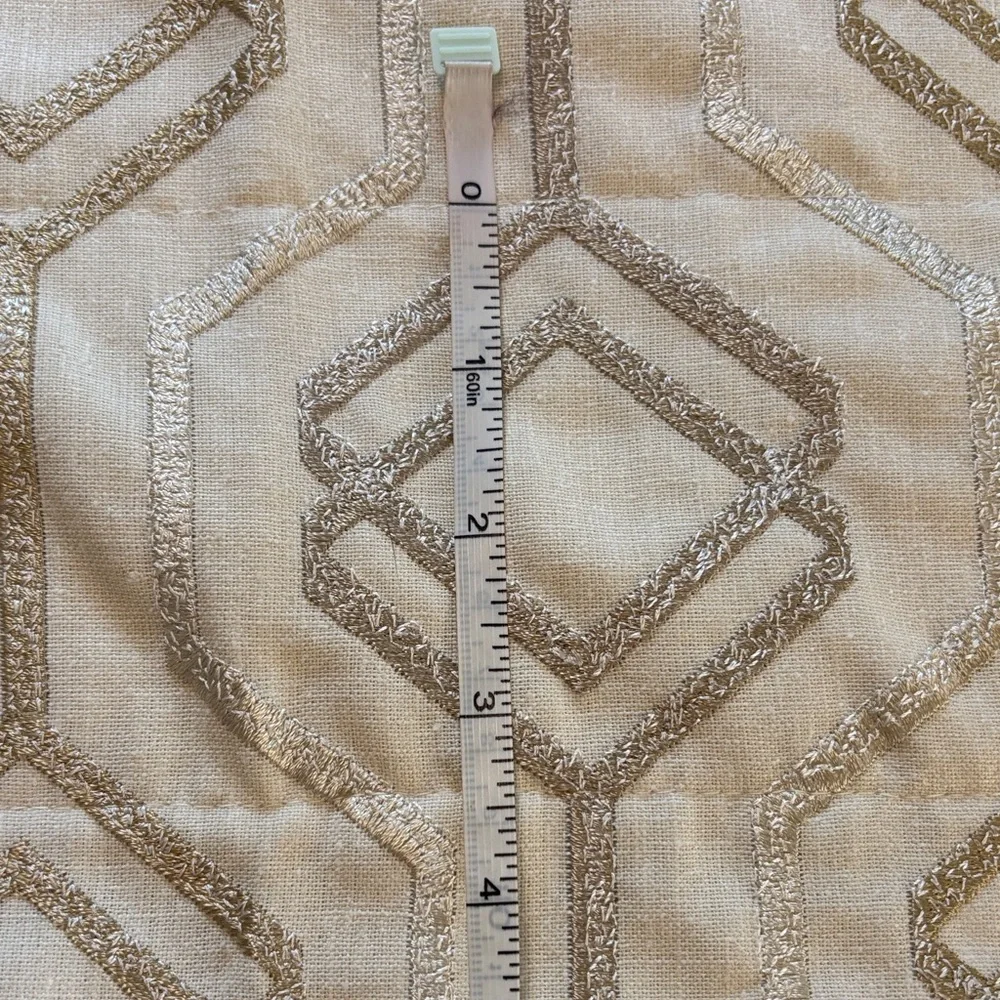 Valance Custom Made Elegant Neutrals Gathered in Rod w/ Ruffled Top 50 x 18 in